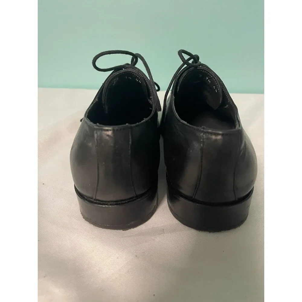 A MIRAGE M*I*R*A*G*E‎ Men's Black Leather Dress Shoes 7.5 Slip on Loafers S-207